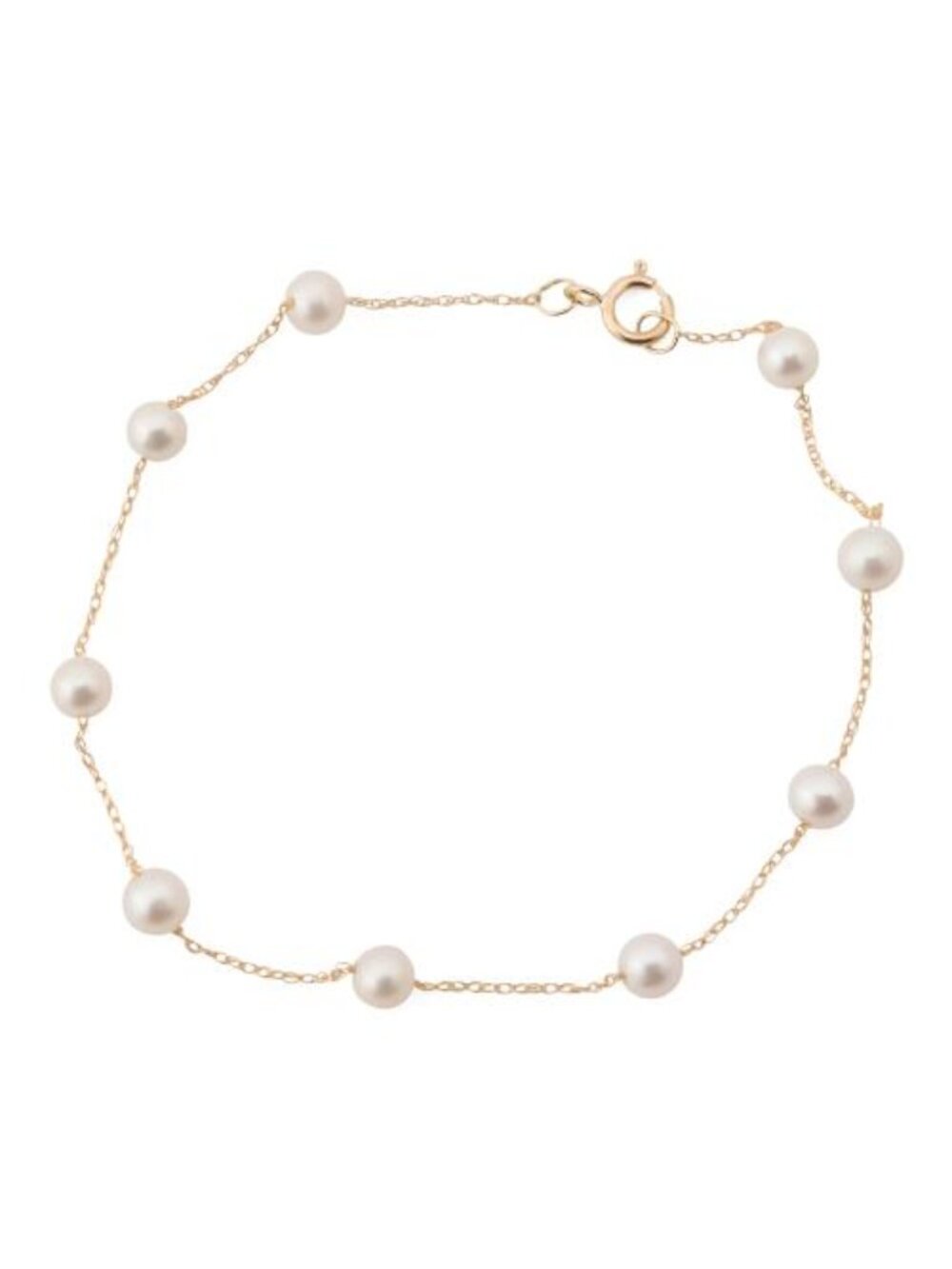 NEW Solid 14K Gold Pearl Bracelet